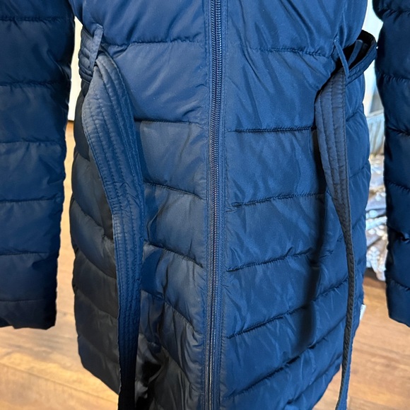 Hollister Womens Vintage 2000s Blue Puffer Coat with Faux Fur Trim. - Picture 4 of 13